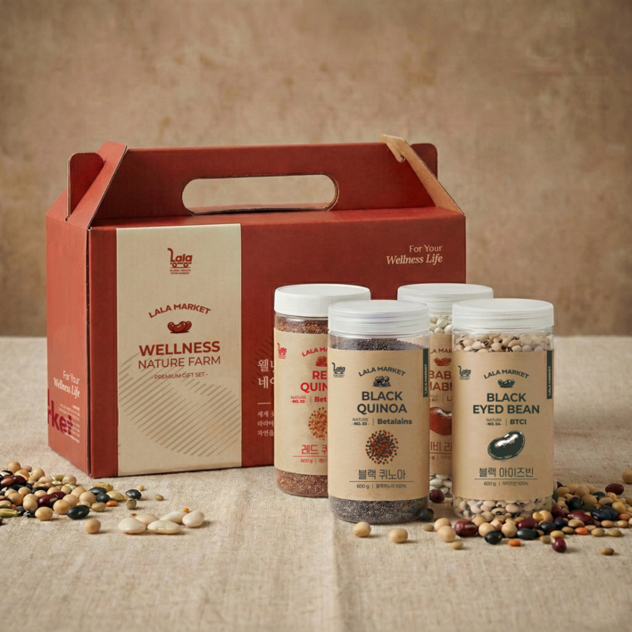 라라마켓 프리미엄 슈퍼푸드 4종세트 베이비 리마빈, 블랙 아이즈 빈, 레드 퀴노아, 블랙 퀴노아