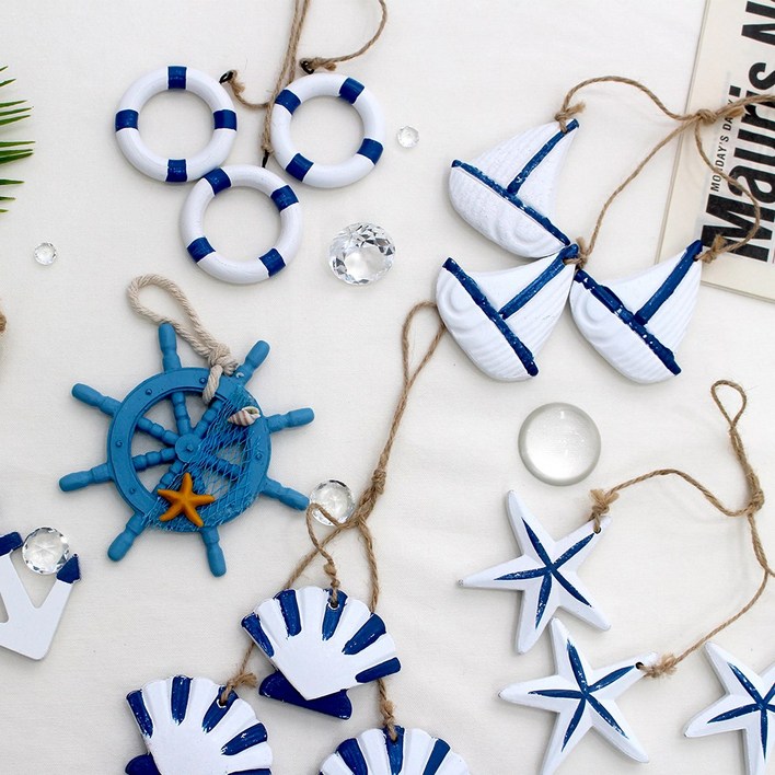 왓위셀 바다 해변 장식 튜브 벽걸이 행잉 장식 소품