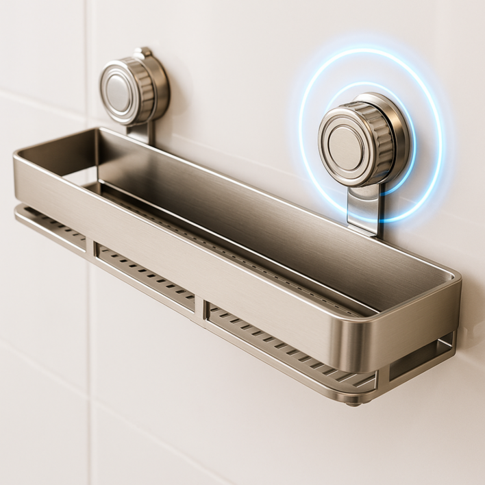 리틀보이 초강력 진공흡착 무타공 욕실선반, 1개