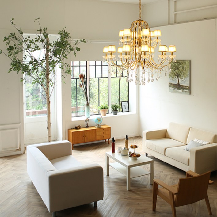 와우조명 프라임 2단 18등 펜던트 금도금