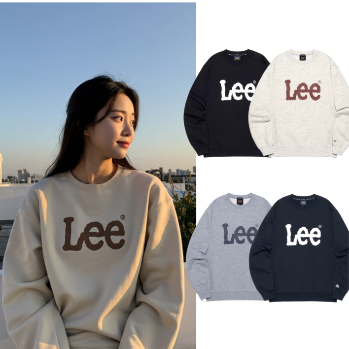백화점판 lee 리 25FW 빅 트위치 로고 맨투맨 오버핏 남녀공용