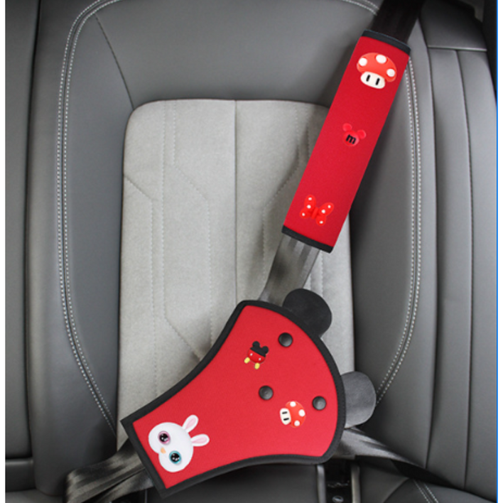 LIG 안전벨트 커버 ,3점식 안전벨트커버 , 안전벨트 쿠션, 1개, 핫 레드