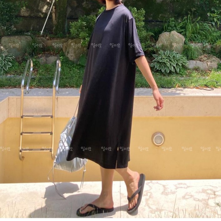 일이오 여성 트임 단가라 박스 롱원피스