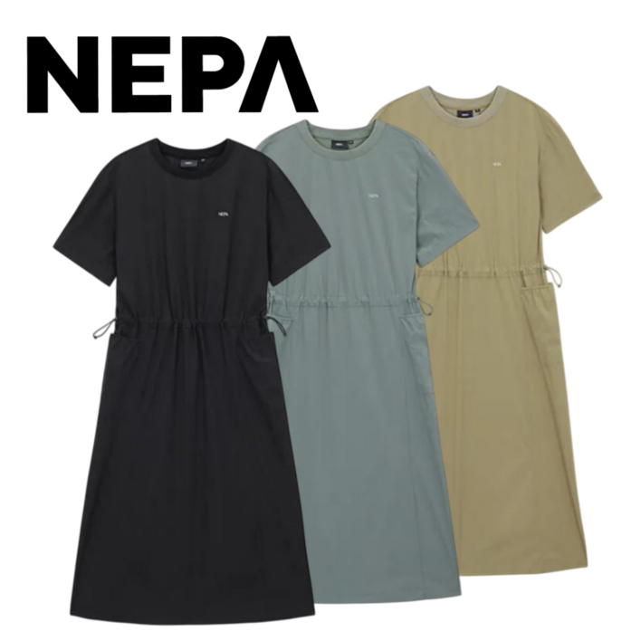 백화점발송 네파 여성 여름 아이스 우븐 주름 원피스 냉감 안유진착용 캠핑 등산 피크닉 일상 휴양지