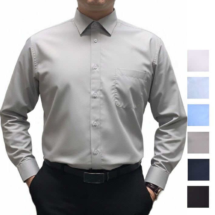 구김적은 남성 와이셔츠 긴팔 정장 셔츠 4계절용 6가지 컬러 빅사이즈 포함