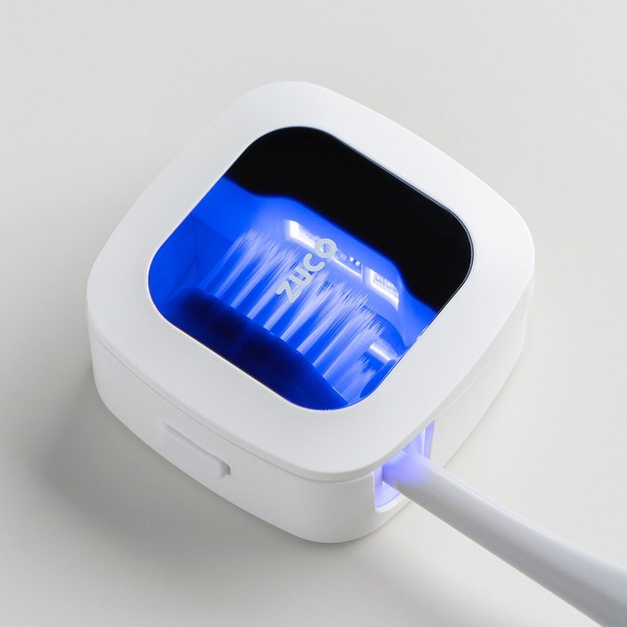 주코 휴대용 칫솔 살균기 무선 방수 UV-C 히팅 열건조 ZT-CR102W, 화이트