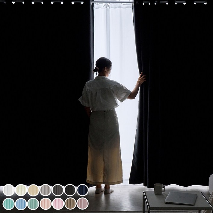 데시뉴 뉴노멀 고밀도 냉방유지 빛차단 암막커튼 2장세트 아일렛형