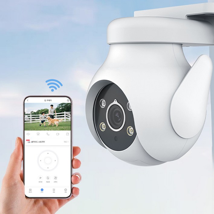 국내발송 AI 500W 초고화질 CCTV 스마트 가정용 보안 카메라 실내외 견용 실시간 모니터링 양방향 오디오 야간 풀 컬러 관측 성광경보 방진방수, 1개