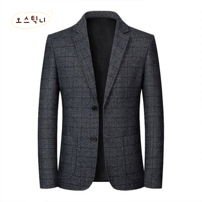 오스틱니 고품질 겨울 남자 상무 정장 자켓 중년 세미정장 하객룩 오피스룩 남성 웨딩활영 정장코트 아빠 정장 점퍼 상의