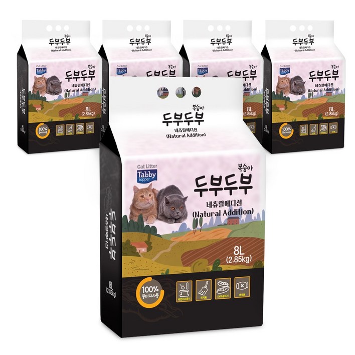 테비 두부두부 네츄럴에디션, 복숭아, 5개, 8L