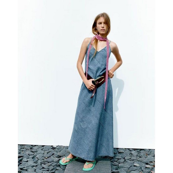 ZARA 자라 데님 롱 원피스
