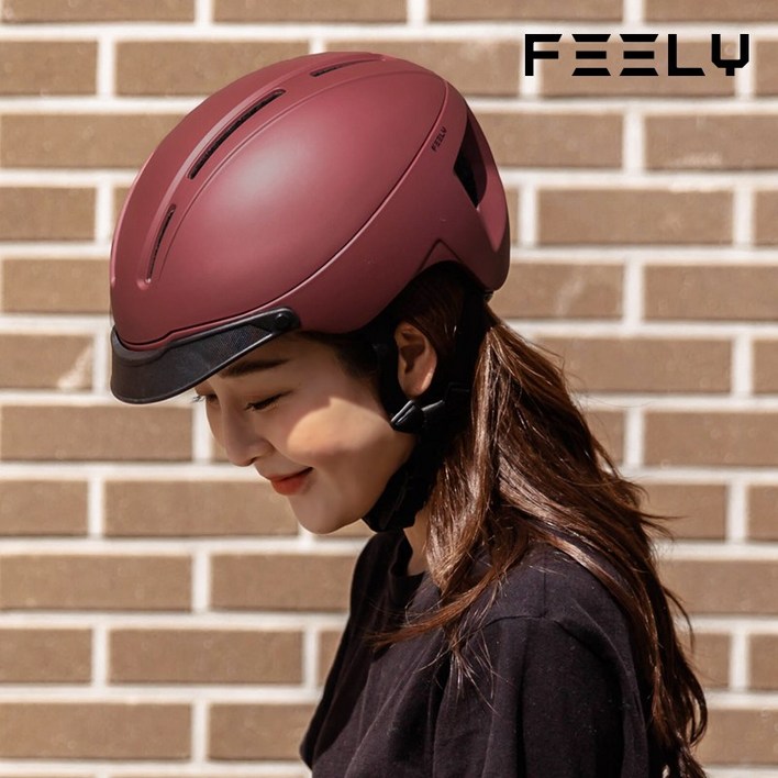 FEELY 전기 자전거 헬멧 브롬톤 어반 미니벨로 휴먼헤드, 매트프로필렌레드
