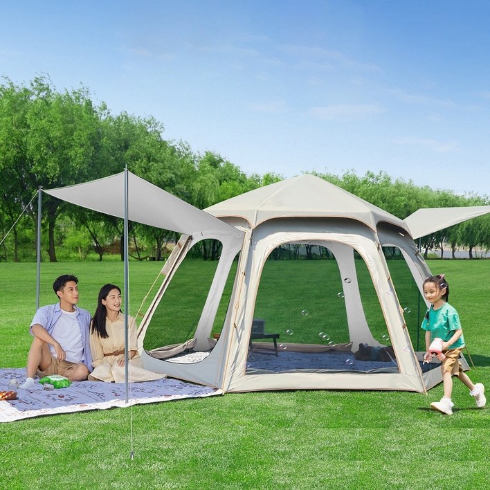 Zebeer 원터치 텐트 56인용 캠핑 텐트 대용량 방수 업그레이드 그늘막 텐트