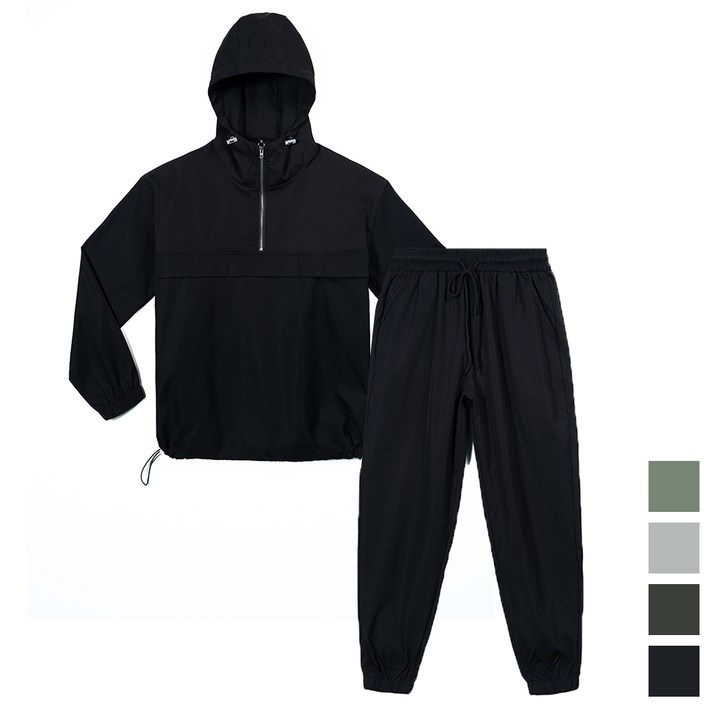 GTM BR고급형 아노락트레이닝세트 상하의 바람막이 오버핏 조거 데일리 운동복 남여공용 빅사이즈