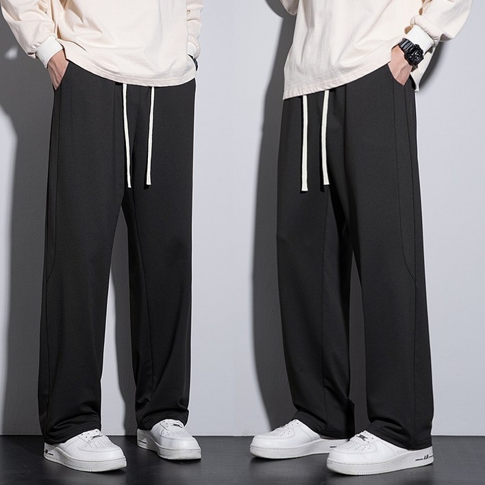 11남성용 트레이닝바지 데일리 세미 와이드 스판  밴딩 슬랙스 바지  2장세트 베이잉