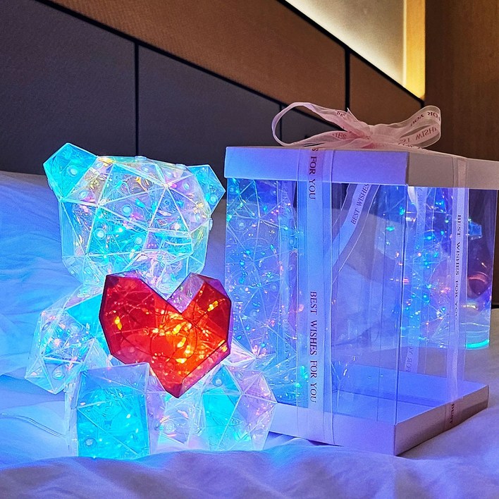 더라임코리아 LED 오로라 베이비 곰돌이 무드등  선물상자