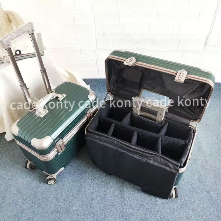 cade konty승무원캐리어 풀메탈 알루미늄 파일럿 캐리어 카메라 위로열리는cade konty