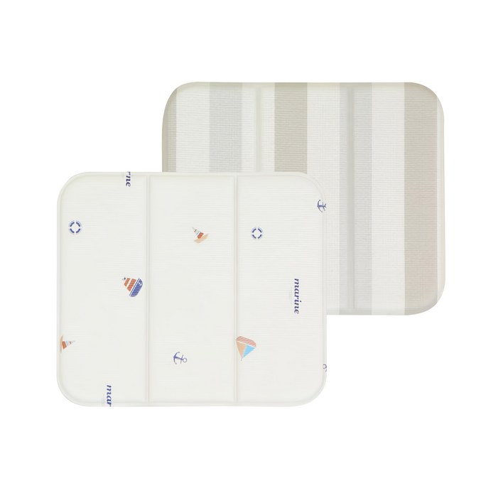 니드코 접이식 양면 매트 2p, 마린  스트라이프, 10mm