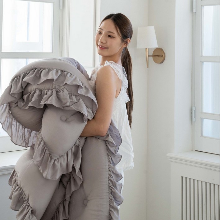 국내생산도르리 100 모달이불 프리미엄 레이스 프릴 호텔 차렵 이불 침구 세트