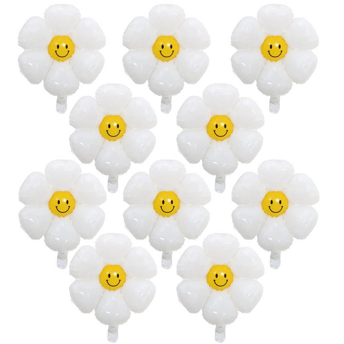 올리브파티 스마일 데이지풍선 소형 10P 세트