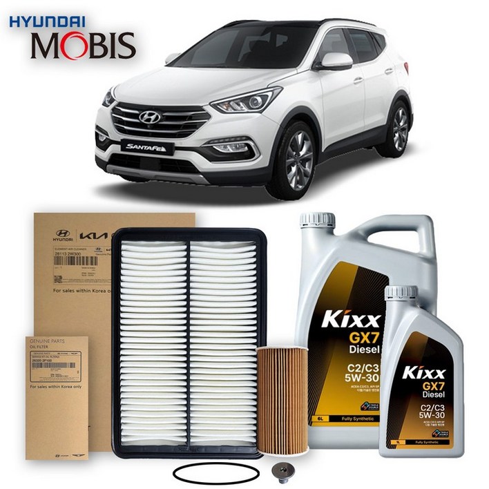 싼타페 DM 2.02.2 디젤 1215년식 킥스합성유순정필터세트 5W30, 1개