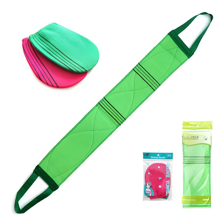 이태리 때타올세트 등타올1개때장갑2개그린1레드1