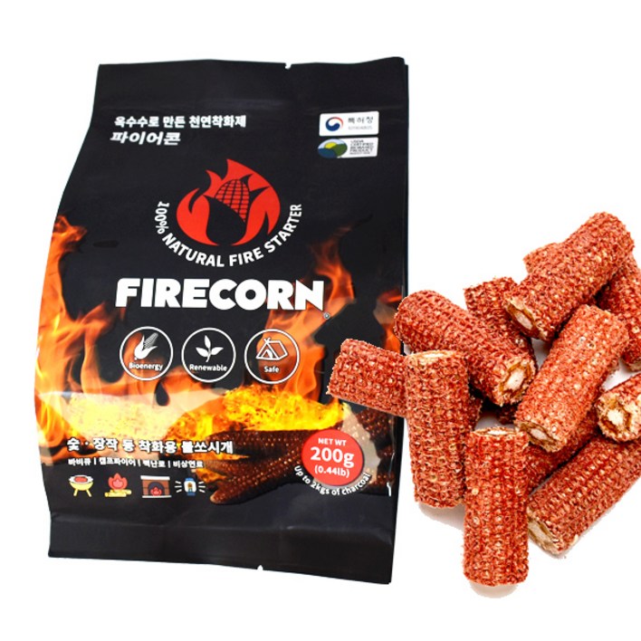옥수수 착화제 국내산 불쏘시개 파이어콘 200g