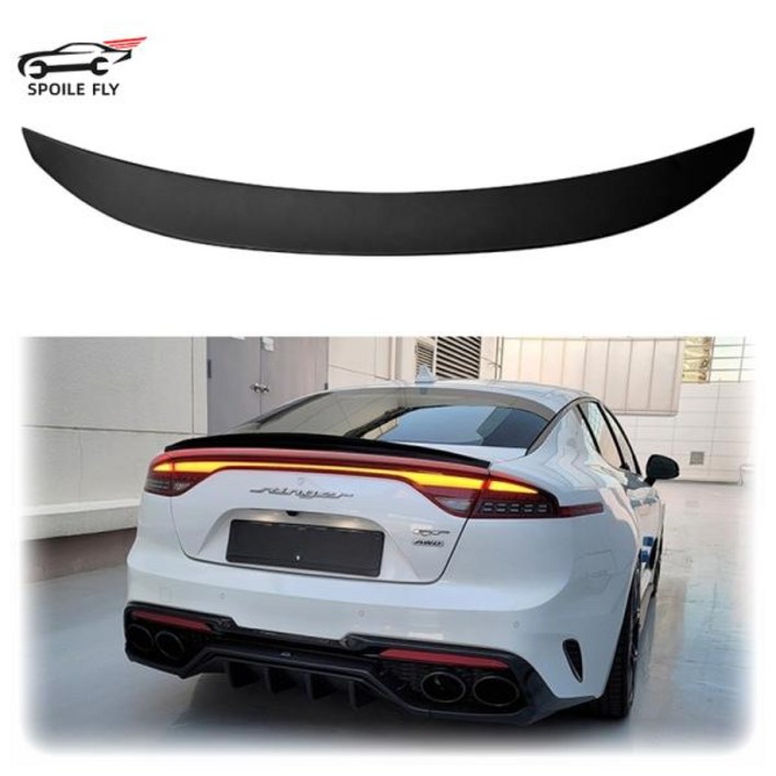 스팅어스포일러 호환 기아 스팅어 2018 2019 2020 2021 2022 2023 하이 퀄리티 ABS 자동차 리어윙 광택 블랙 바디 또는 탄소 섬유 키트