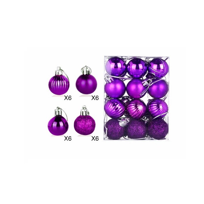 크리스마스트리장식 오너먼트 24볼 3cm 미니 장식