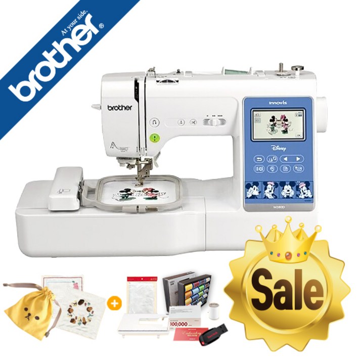 부라더미싱 이노비스 M380D 가정용 미키 디즈니 자수겸용 미싱 무선기능 및 아스트피라