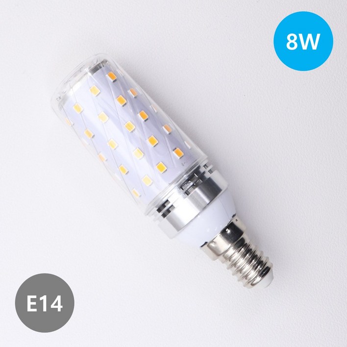 LONG e14 미니 콘램프 8W, 8개, 주광색