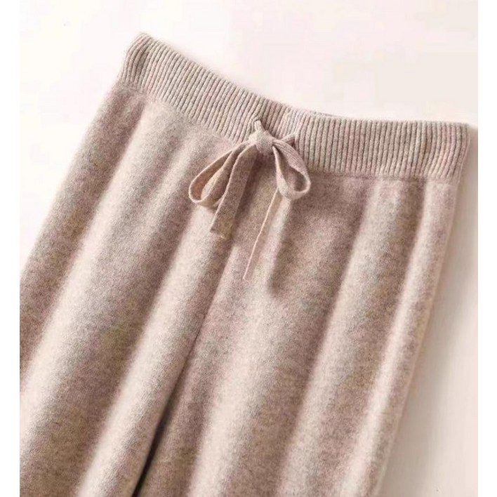 순수 캐시미어100 니트 팬츠 여성 바지 하이웨이스트 레깅스 스트레이트 와이드