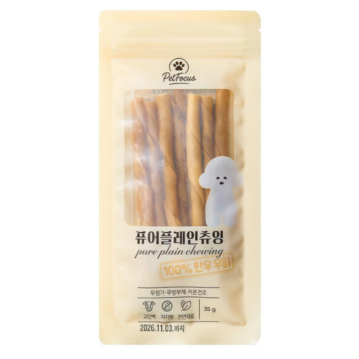 펫포커스 한우우피껌 오래먹는 강아지껌 국내산 수제간식