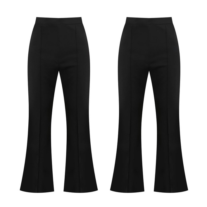 미미캐츠 핀턱 부츠컷 골지 밴딩 팬츠 2p