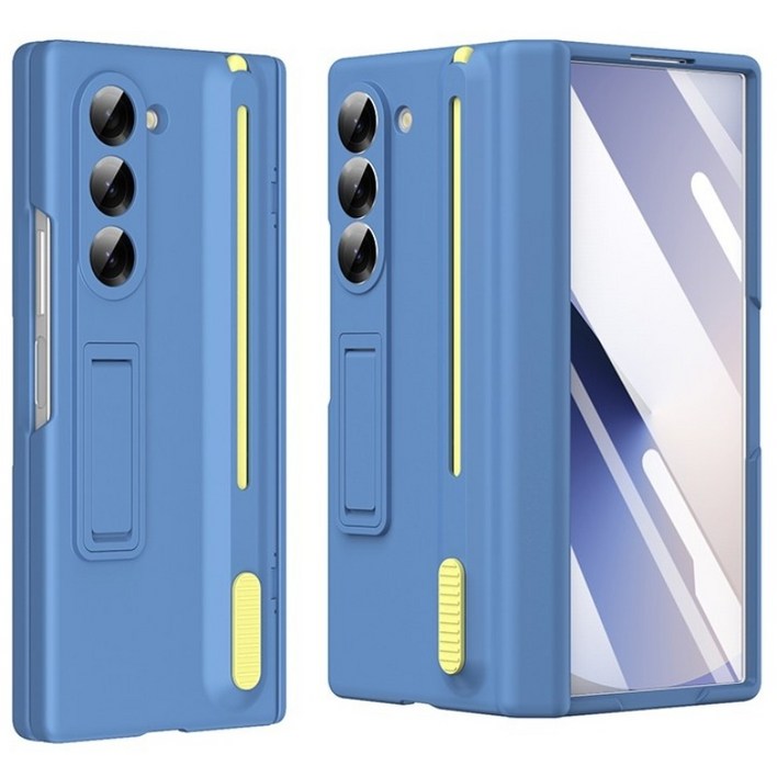 YINUO 갤럭시 Z 폴드34567 슬림 with 터치펜 스탠드 휴대폰 케이스힌지보호