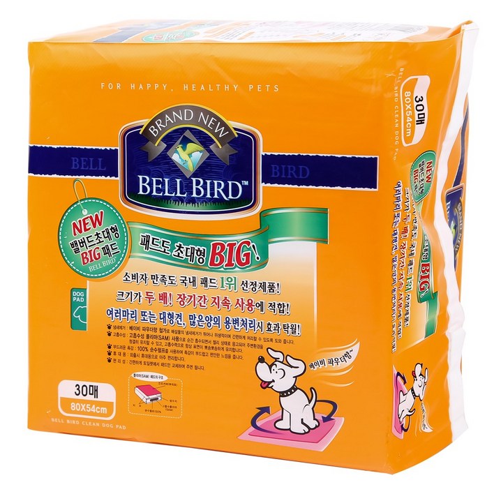벨버드 초대형 빅 반려견 배변패드 베이비파우더향 30매, 30개입, 6개