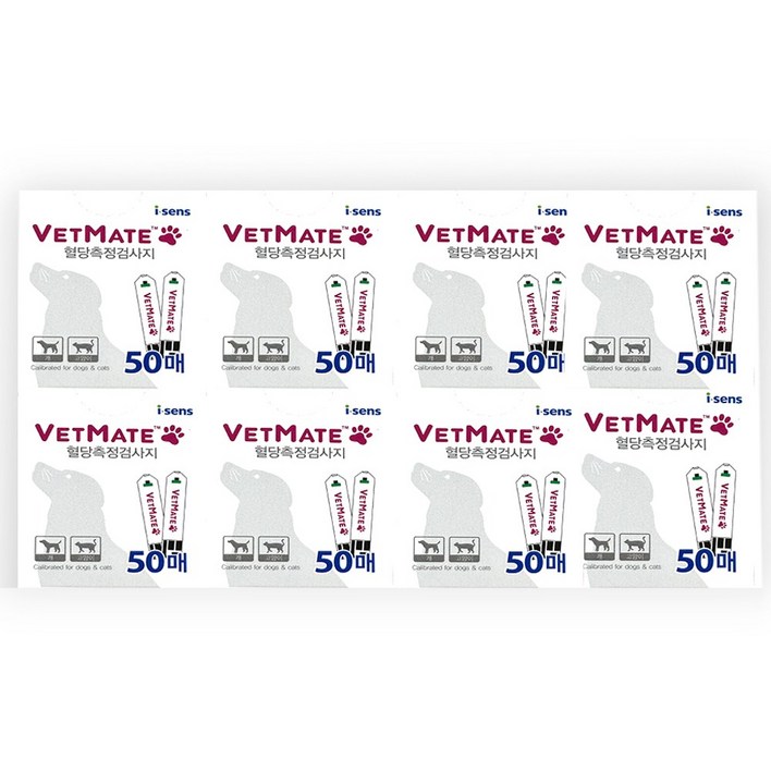 아이센스 벳메이트 반려동물 혈당검사지 8박스(400매), 8개