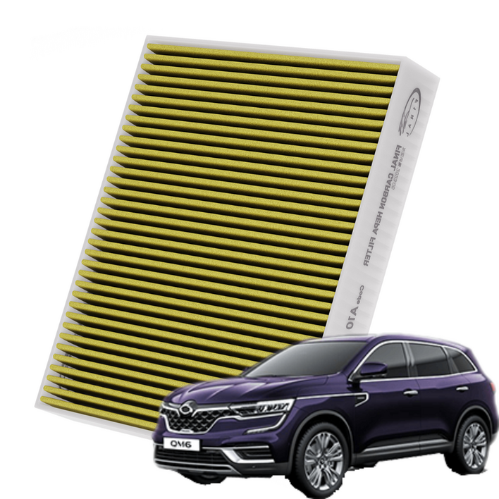르노삼성 QM6 자동차 에어컨 히터 필터 초미세먼지 차단 활성탄 필터, 1개, QM6에어컨필터 A23