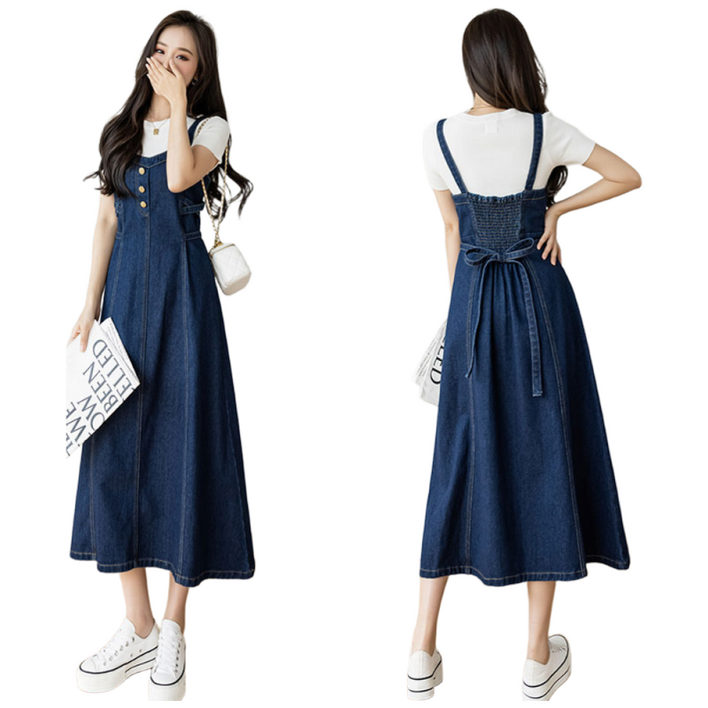 [코코에보니]데님원피스 멜빵원피스/청원피스OP-118