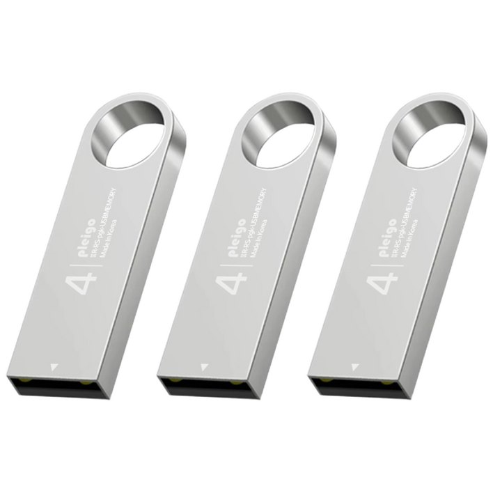 플레이고 P52 메탈 USB메모리 4GB128GB 레이저 각인 무료, 3개, 4GB