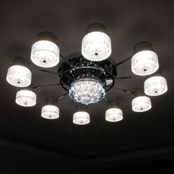 와우조명 LED 히트 9등 11등 직부 크리스탈 크롬, 엔틱