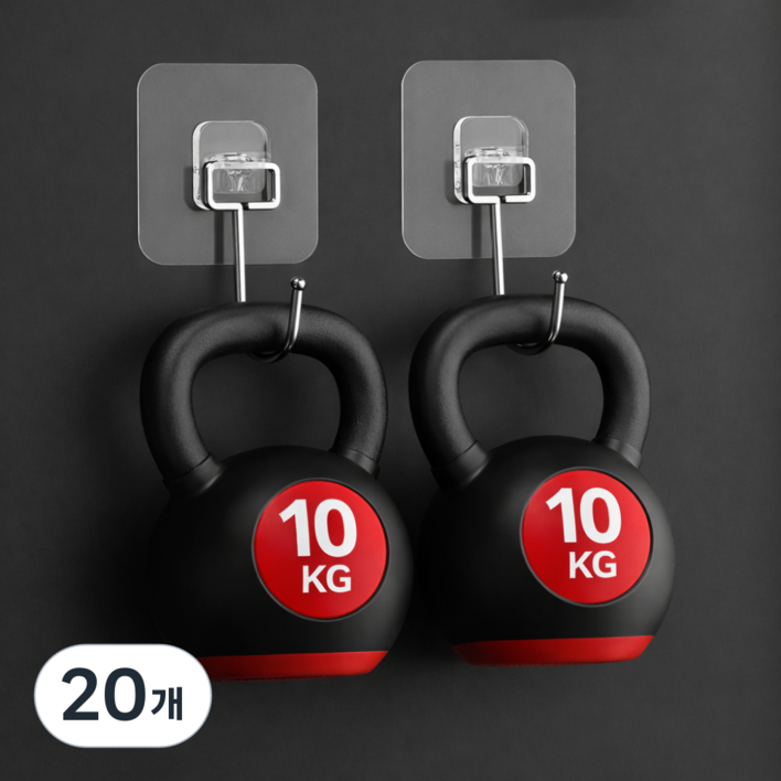 엔웨스트 초강력 접착식 후크, 20개, 투명