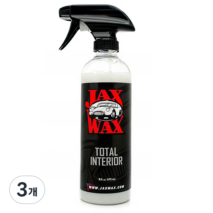 잭스왁스 토탈 인테리어 올인원 가죽클리너 실내세정제 보호제, 3개, 473ml