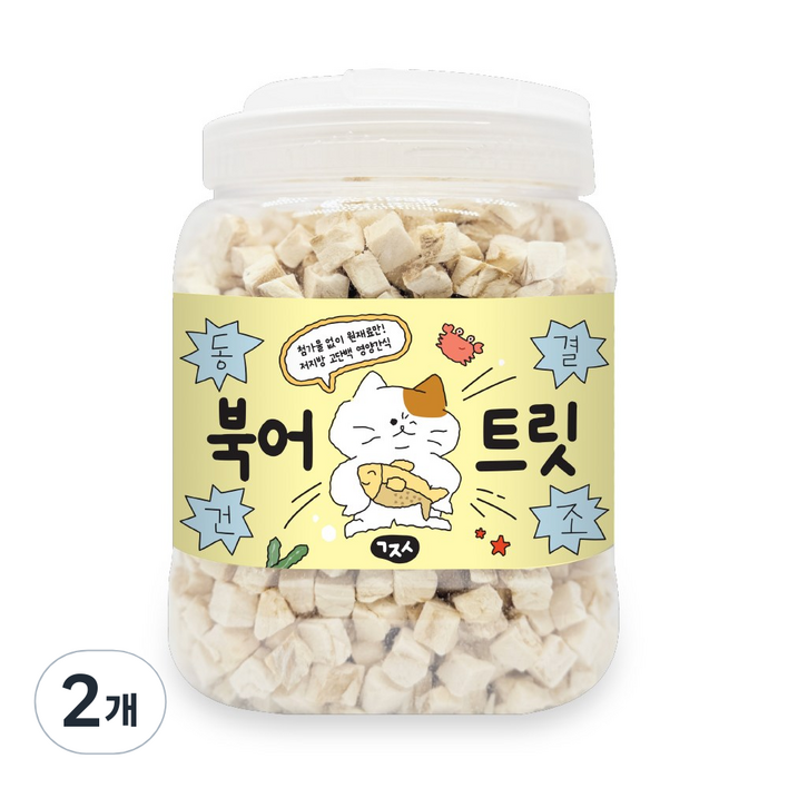 고지식 국내산 반려동물 동결건조 트릿 간식, 2개, 250g, 북어