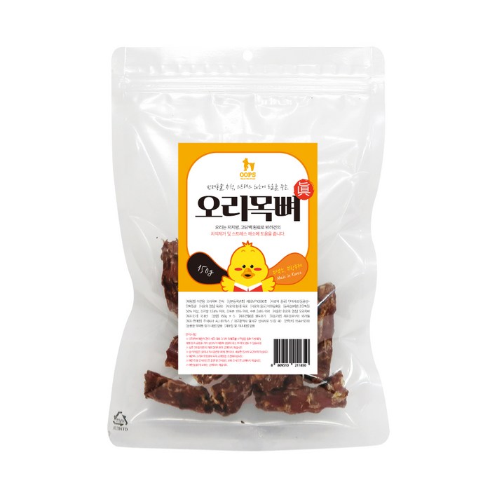 웁스 반려견용 오리목뼈 간식, 오리, 150g, 1개