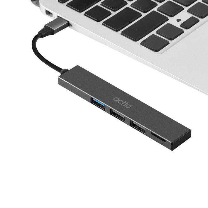 엑토 TF 카드리더기 3포트 USB 3.0 허브 CRH13, CRH13, 그레이