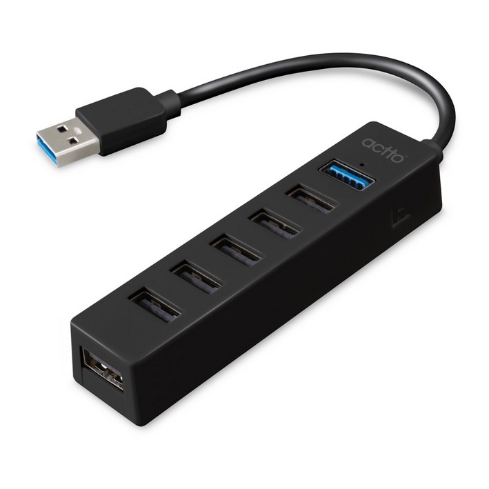 엑토 라츠 USB 3.0 앤 2.0 7포트 USB허브 HUB35, 블랙