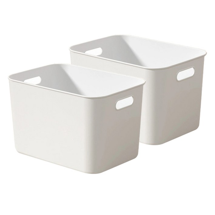 피피홈리빙 주방 팬트리 다용도 수납 리빙박스 A타입, 화이트, 30L, 2개