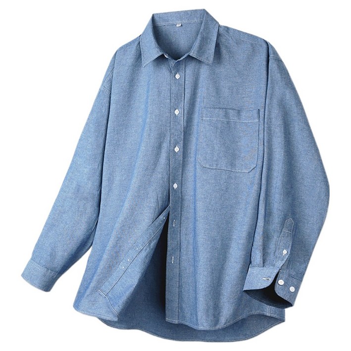 단군 남성용 스티치 워싱 데님 오버핏 셔츠 II_S025
