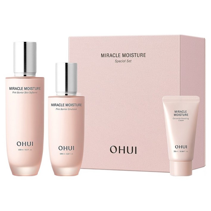 오휘 미라클 모이스처 핑크 베리어 스킨 150ml + 에멀전 100ml + 크림 25ml 세트